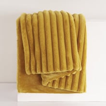 Chunky Embossed Faux Fur Throw